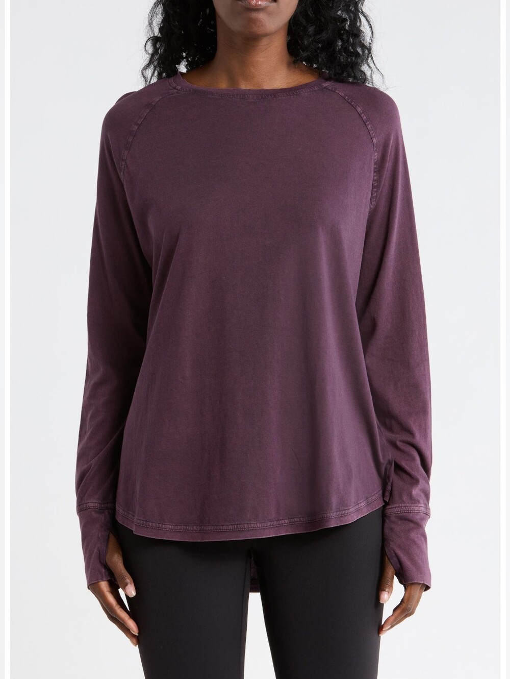 Z by Zella Vintage Wash Relaxed Long Sleeve 2.0 Tee, Size Large